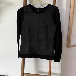 Tart Black Quilted Long Sleeve Top